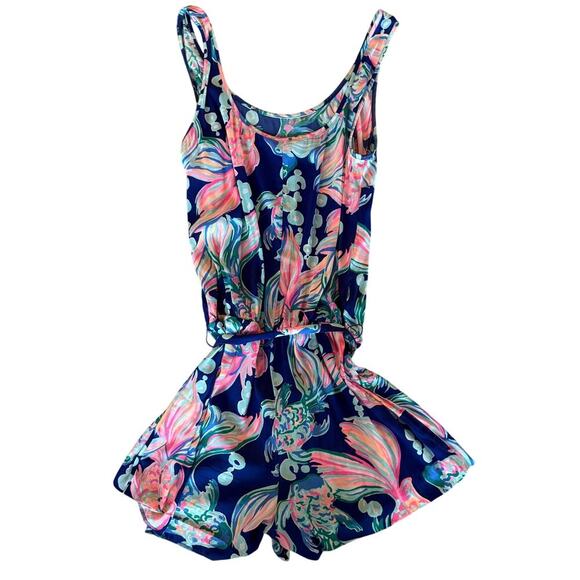 Lilly Pulitzer Tropical Romper Women Small Swim Cover Cruise Poolside Preppy - Picture 2 of 8